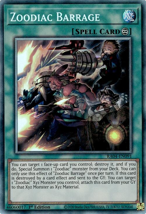 Zoodiac Barrage [RA04-EN091] Prismatic Collector's Rare | Chromatic Games