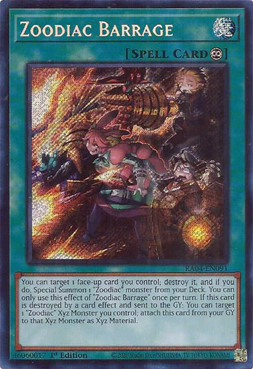 Zoodiac Barrage [RA04-EN091] Secret Rare | Chromatic Games
