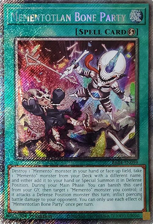 Mementotlan Bone Party [RA04-EN099] Platinum Secret Rare | Chromatic Games