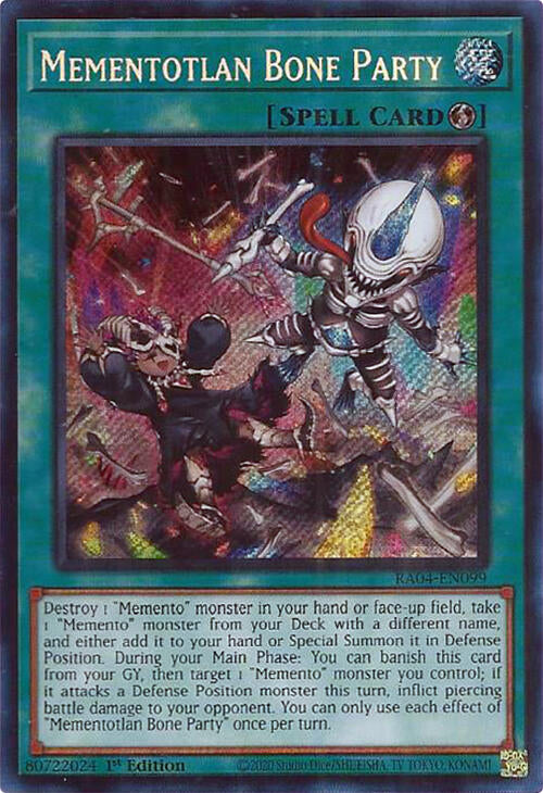 Mementotlan Bone Party [RA04-EN099] Secret Rare | Chromatic Games