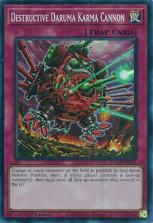 Destructive Daruma Karma Cannon [RA04-EN103] Super Rare | Chromatic Games