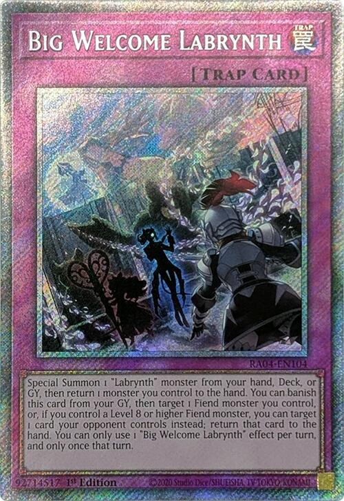 Big Welcome Labrynth [RA04-EN104] Platinum Secret Rare | Chromatic Games