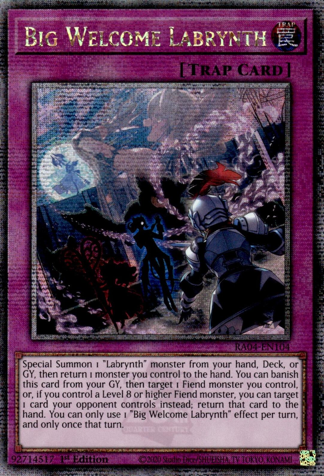Big Welcome Labrynth [RA04-EN104] Quarter Century Secret Rare | Chromatic Games