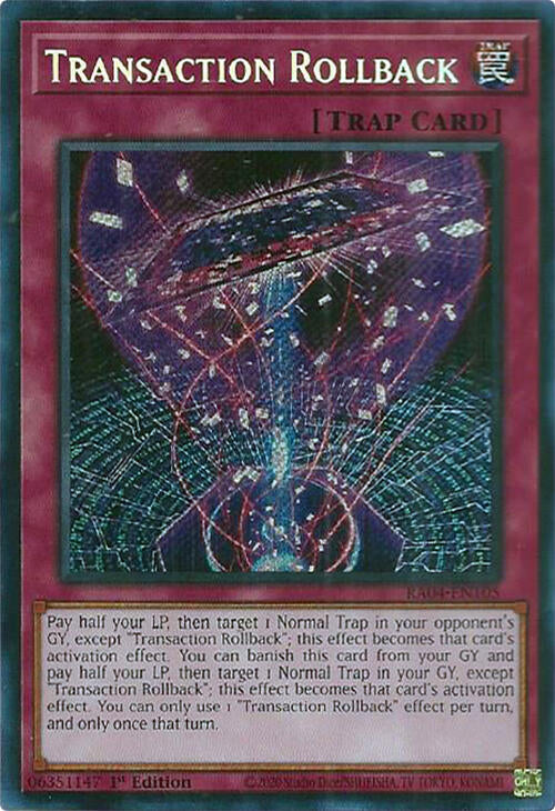 Transaction Rollback [RA04-EN105] Secret Rare | Chromatic Games