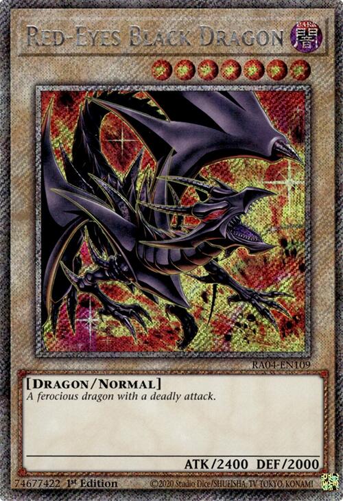 Red-Eyes Black Dragon (8th Art) [RA04-EN109] Platinum Secret Rare | Chromatic Games