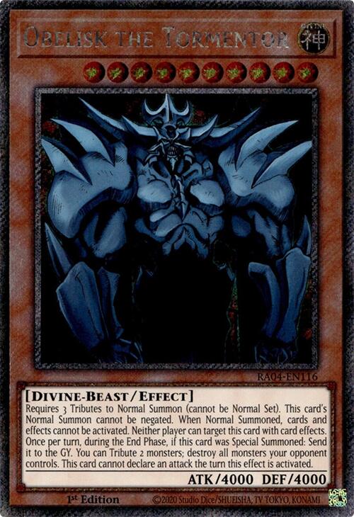 Obelisk the Tormentor [RA04-EN116] Platinum Secret Rare | Chromatic Games