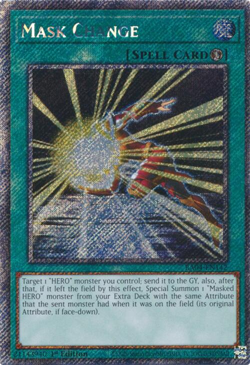 Mask Change [RA04-EN142] Platinum Secret Rare | Chromatic Games