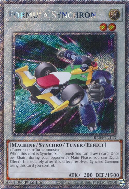 Formula Synchron [RA04-EN143] Platinum Secret Rare | Chromatic Games