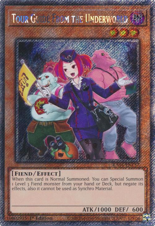 Tour Guide from the Underworld (Alternate Art) [RA04-EN157] Platinum Secret Rare | Chromatic Games