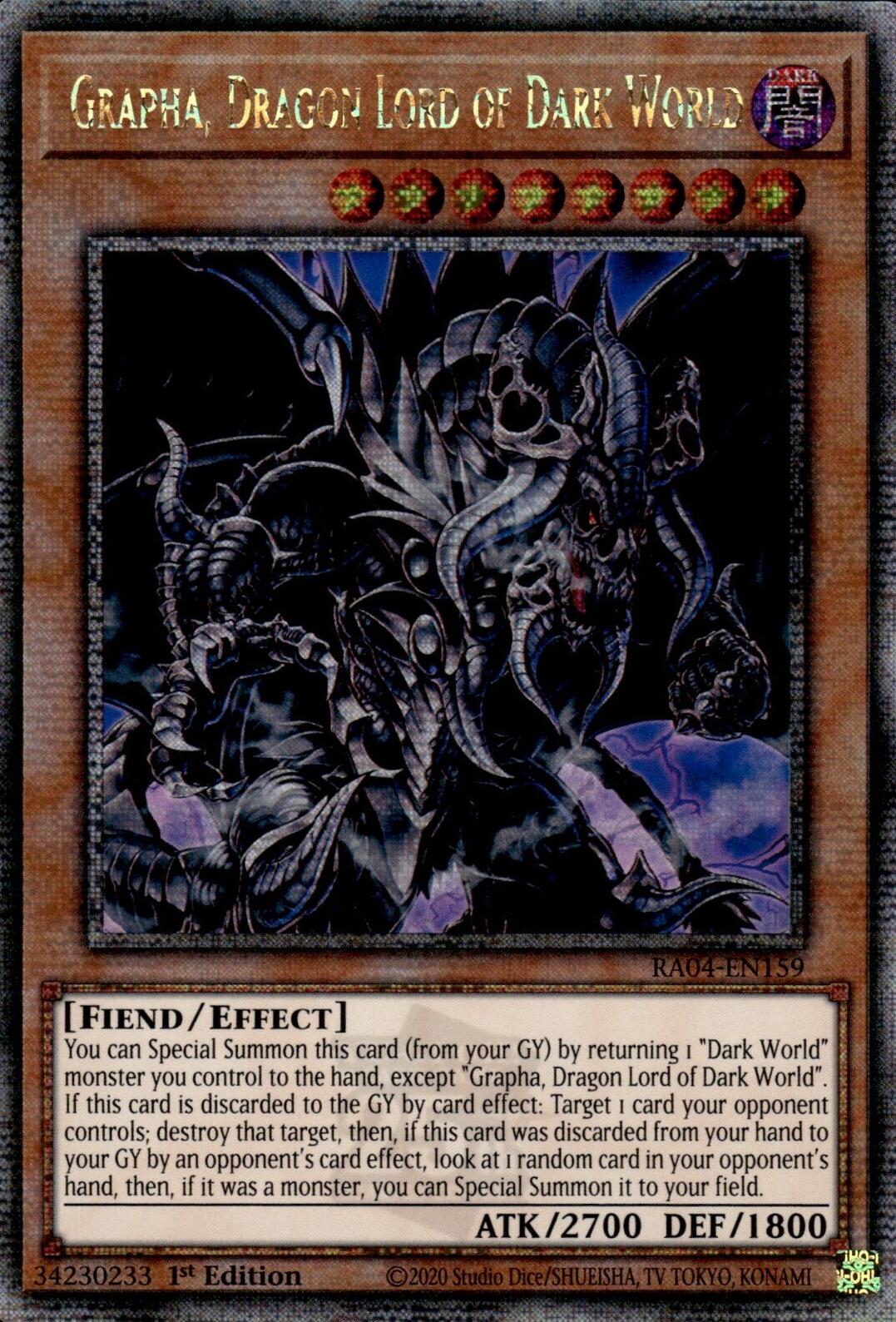 Grapha, Dragon Lord of Dark World [RA04-EN159] Quarter Century Secret Rare | Chromatic Games