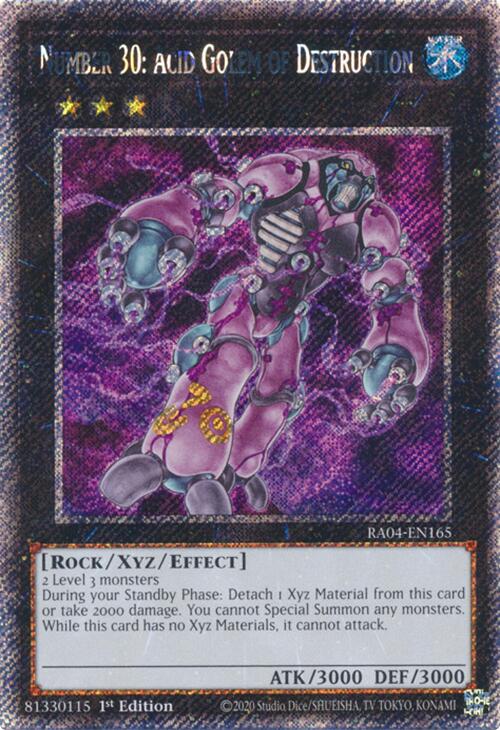 Number 30: Acid Golem of Destruction [RA04-EN165] Platinum Secret Rare | Chromatic Games