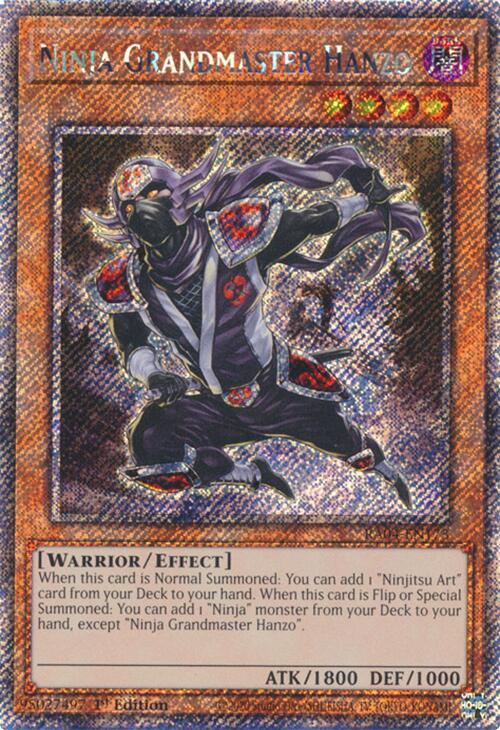 Ninja Grandmaster Hanzo [RA04-EN173] Platinum Secret Rare | Chromatic Games