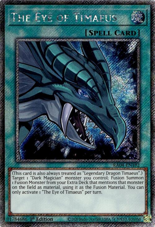 The Eye of Timaeus [RA04-EN192] Platinum Secret Rare | Chromatic Games