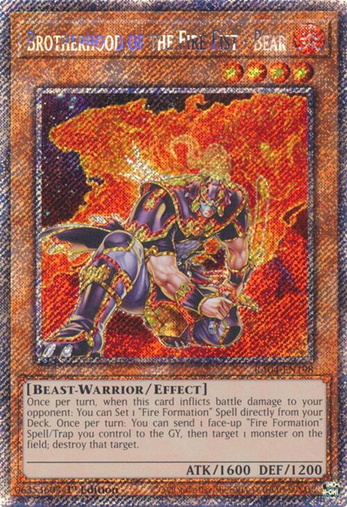 Brotherhood of the Fire Fist - Bear [RA04-EN198] Platinum Secret Rare | Chromatic Games