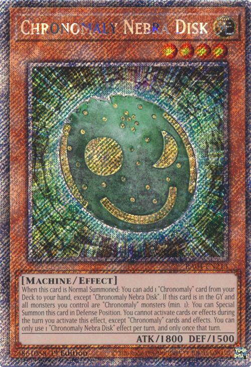 Chronomaly Nebra Disk [RA04-EN213] Platinum Secret Rare | Chromatic Games