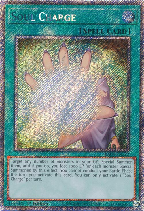 Soul Charge [RA04-EN222] Platinum Secret Rare | Chromatic Games