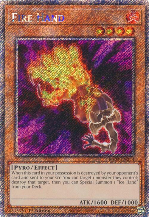 Fire Hand [RA04-EN224] Platinum Secret Rare | Chromatic Games