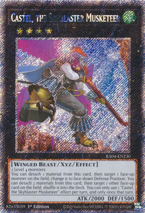Castel, the Skyblaster Musketeer [RA04-EN230] Platinum Secret Rare | Chromatic Games