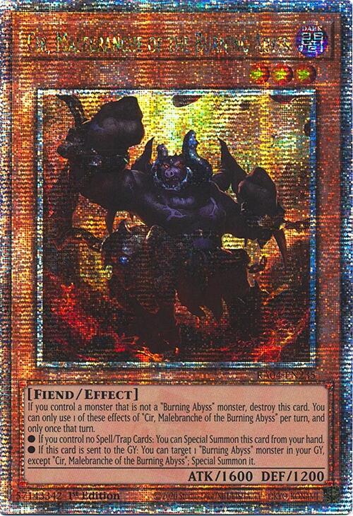 Cir, Malebranche of the Burning Abyss [RA04-EN235] Quarter Century Secret Rare | Chromatic Games