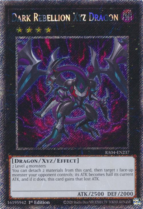 Dark Rebellion Xyz Dragon [RA04-EN237] Platinum Secret Rare | Chromatic Games