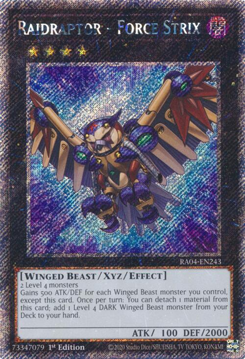Raidraptor - Force Strix [RA04-EN243] Platinum Secret Rare | Chromatic Games
