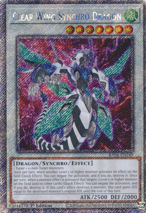 Clear Wing Synchro Dragon [RA04-EN249] Platinum Secret Rare | Chromatic Games