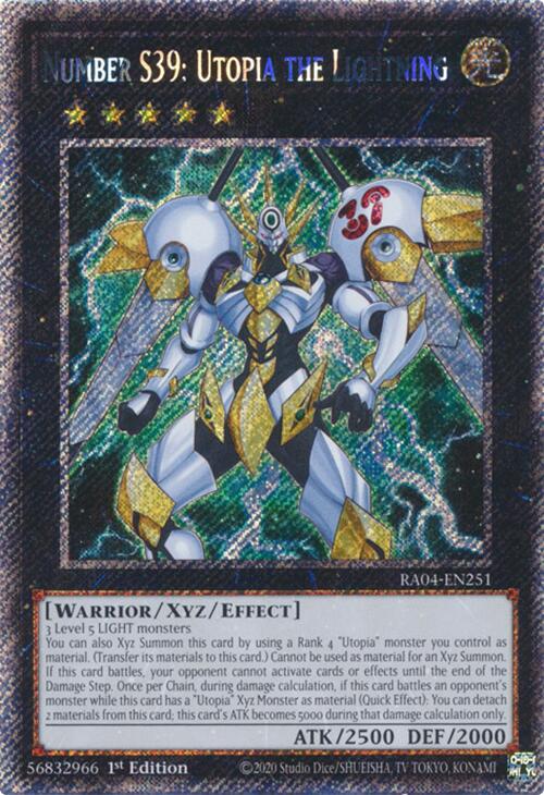 Number S39: Utopia the Lightning [RA04-EN251] Platinum Secret Rare | Chromatic Games