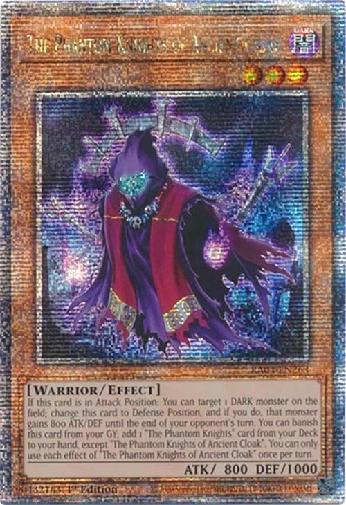 The Phantom Knights of Ancient Cloak [RA04-EN263] Quarter Century Secret Rare | Chromatic Games