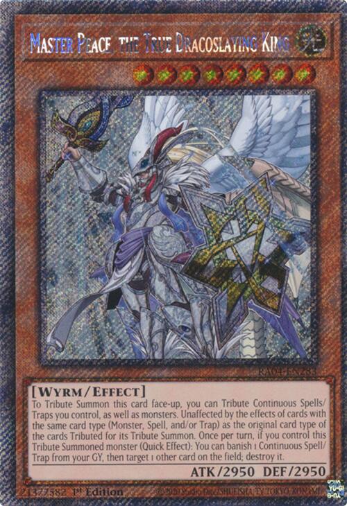 Master Peace, the True Dracoslaying King [RA04-EN283] Platinum Secret Rare | Chromatic Games