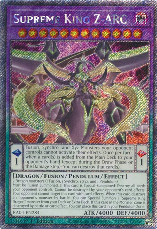 Supreme King Z-ARC [RA04-EN284] Platinum Secret Rare | Chromatic Games