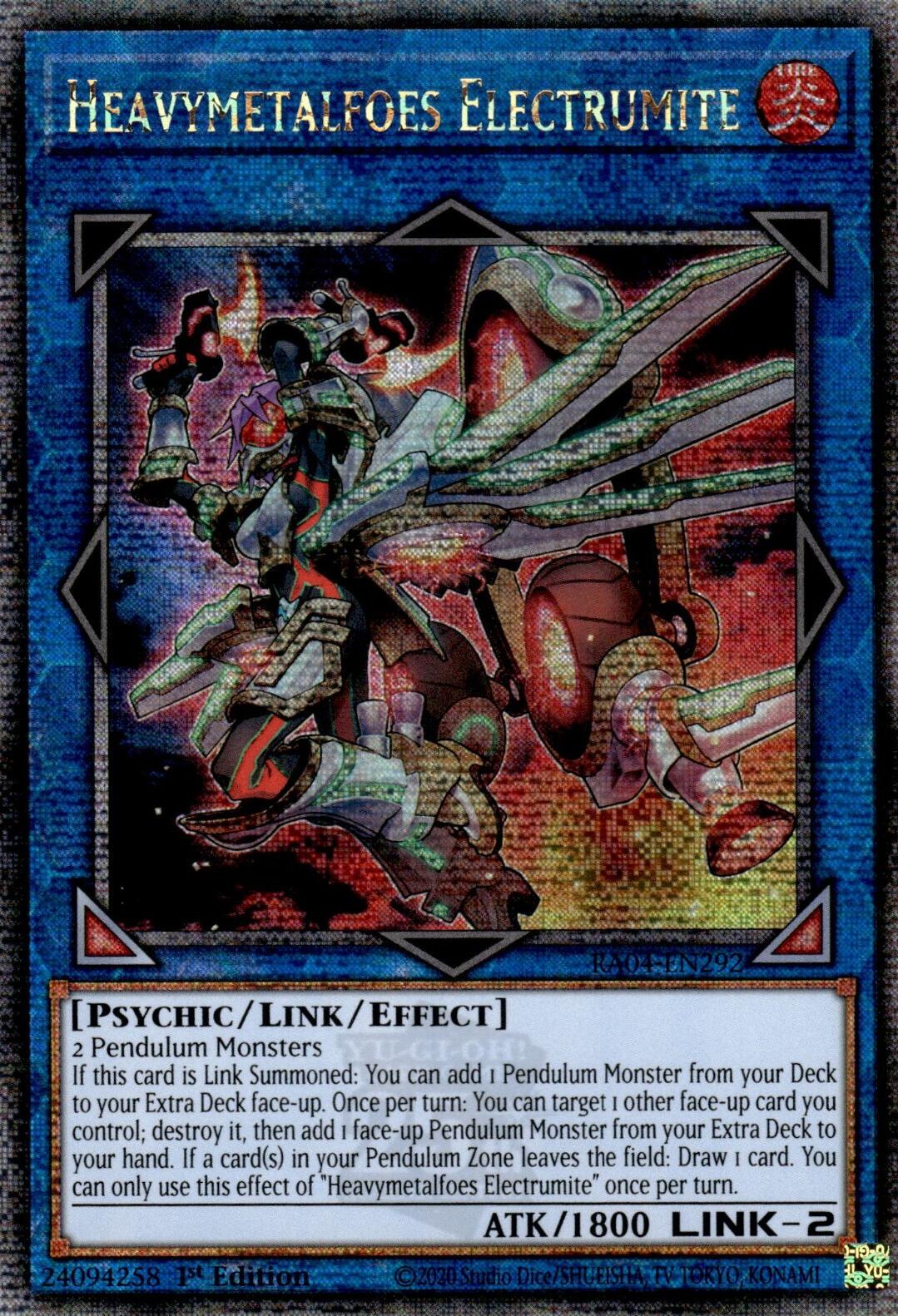 Heavymetalfoes Electrumite [RA04-EN292] Quarter Century Secret Rare | Chromatic Games