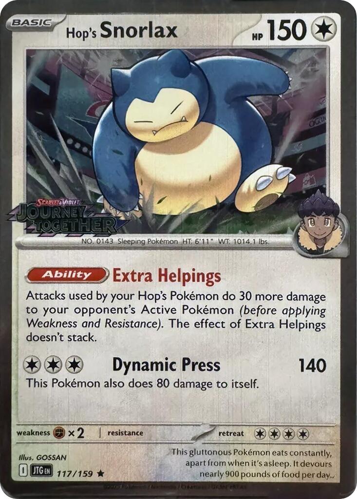 Hop's Snorlax (117/159) (Cosmos Holo) [Scarlet & Violet: Journey Together] | Chromatic Games
