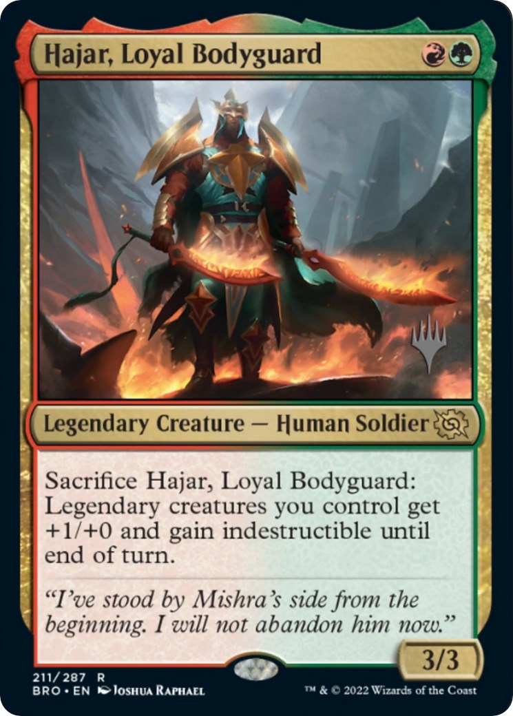 Hajar, Loyal Bodyguard (Promo Pack) [The Brothers' War Promos] | Chromatic Games