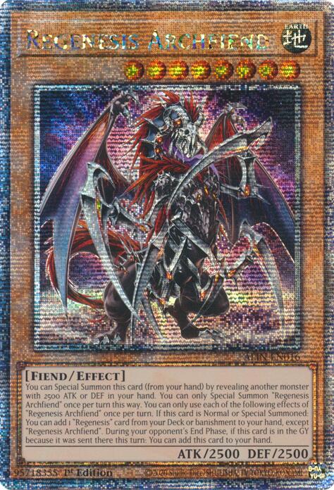 Regenesis Archfiend [ALIN-EN016] Quarter Century Secret Rare | Chromatic Games