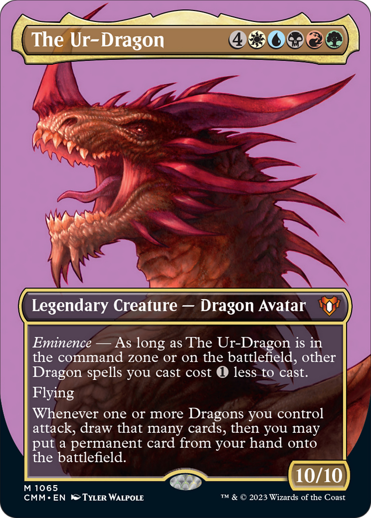 The Ur-Dragon (Borderless Textured Foil Frame Break) [Commander Masters] | Chromatic Games