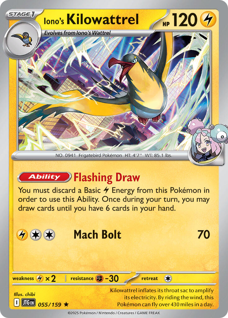Iono's Kilowattrel (055/159) (Deck Exclusive) [Scarlet & Violet: Journey Together] | Chromatic Games