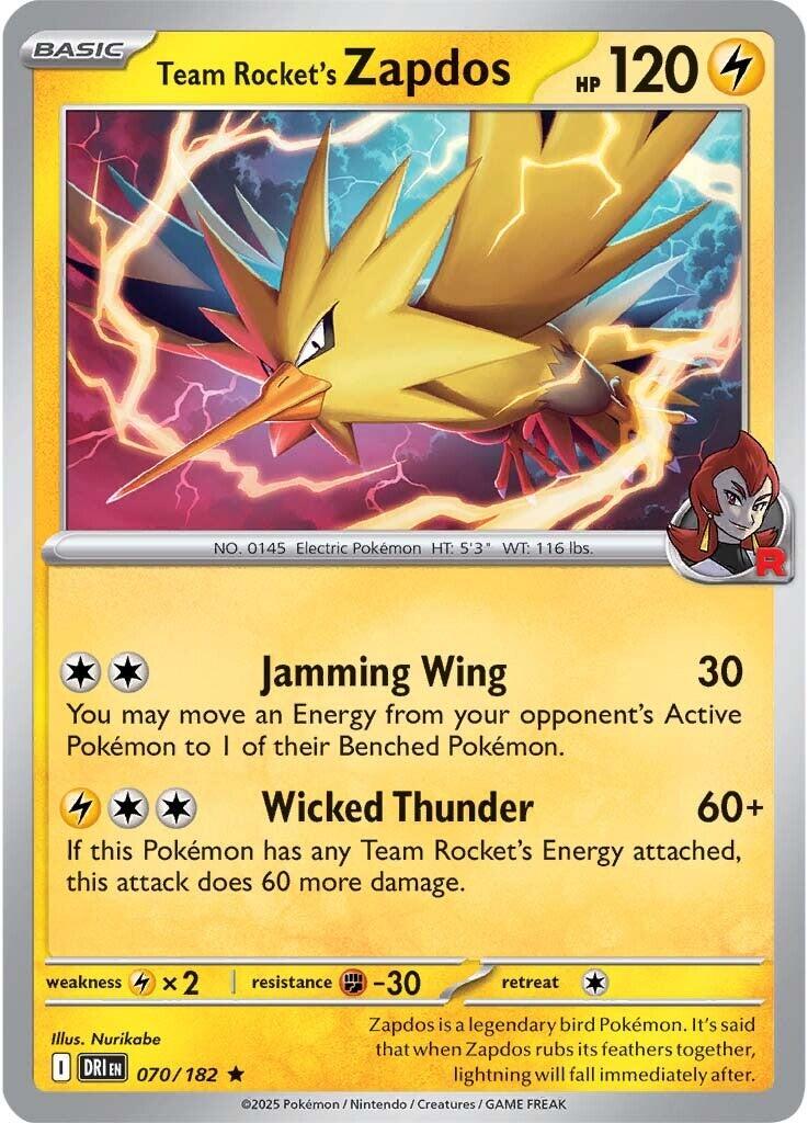 Team Rocket's Zapdos (070/182) [Scarlet & Violet: Destined Rivals] | Chromatic Games