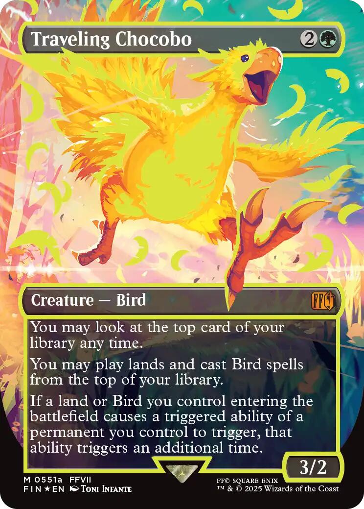 Traveling Chocobo (Borderless) (Neon Ink Yellow) [FINAL FANTASY] | Chromatic Games