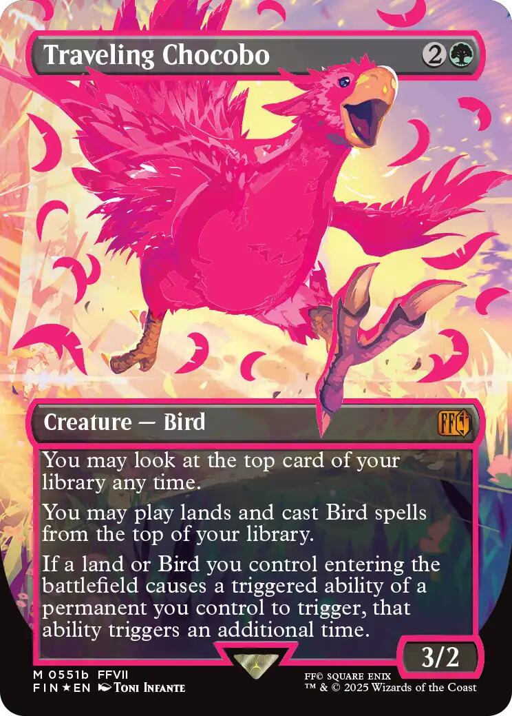Traveling Chocobo (Borderless) (Neon Ink Pink) [FINAL FANTASY] | Chromatic Games