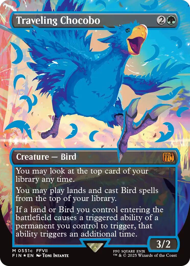 Traveling Chocobo (Borderless) (Neon Ink Blue) [FINAL FANTASY] | Chromatic Games