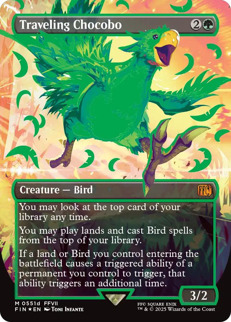 Traveling Chocobo (Borderless) (Neon Ink Green) [FINAL FANTASY] | Chromatic Games