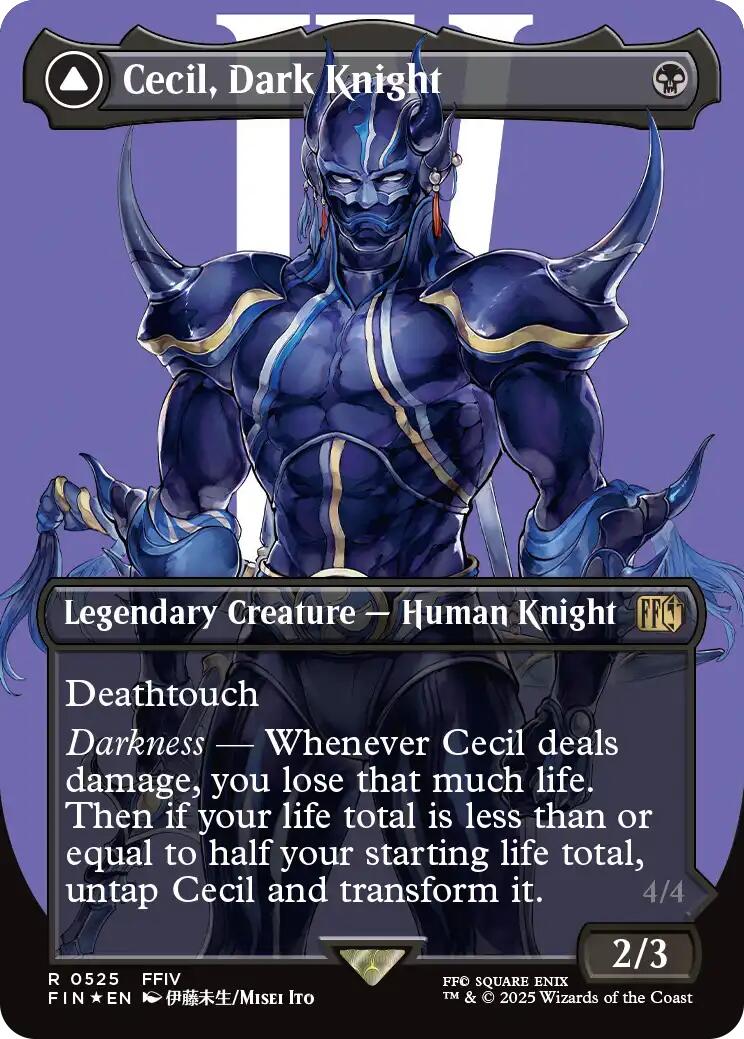 Cecil, Dark Knight // Cecil, Redeemed Paladin (Borderless) (Surge Foil) [FINAL FANTASY] | Chromatic Games
