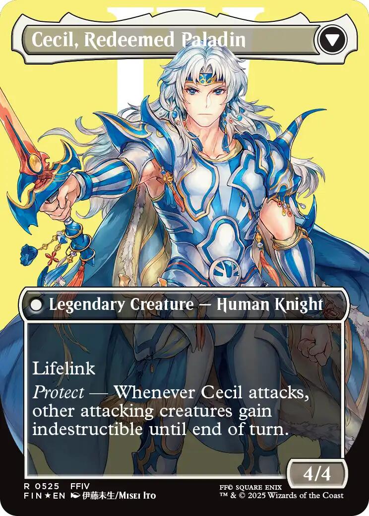 Cecil, Dark Knight // Cecil, Redeemed Paladin (Borderless) (Surge Foil) [FINAL FANTASY] | Chromatic Games