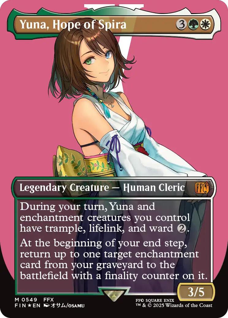 Yuna, Hope of Spira (Borderless) (Surge Foil) [FINAL FANTASY] | Chromatic Games