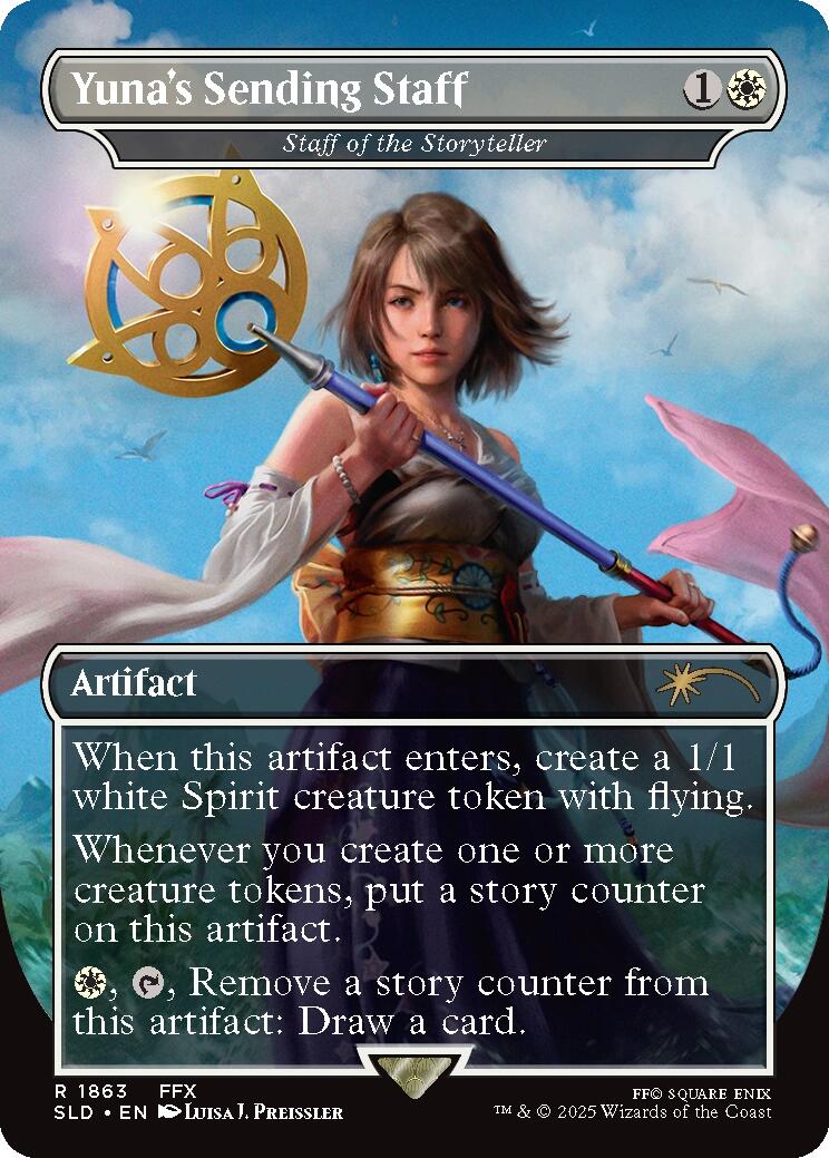 Yuna's Sending Staff - Staff of the Storyteller [Secret Lair Drop Series] | Chromatic Games