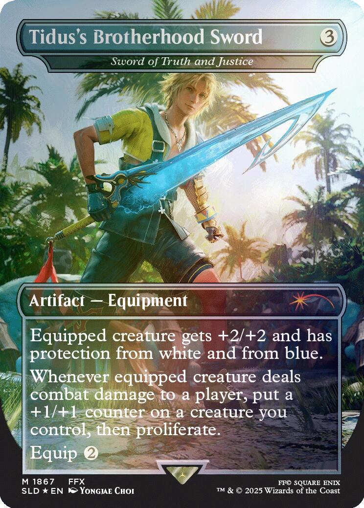 Tidus's Brotherhood Sword - Sword of Truth and Justice (Rainbow Foil) [Secret Lair Drop Series] | Chromatic Games