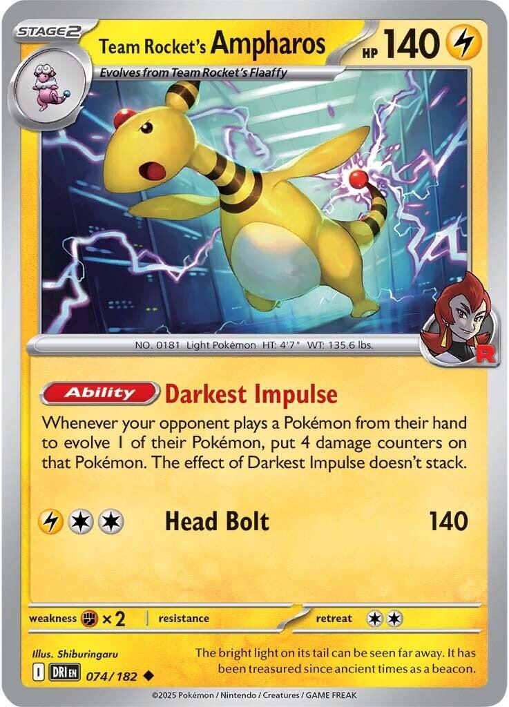Team Rocket's Ampharos (074/182) [Scarlet & Violet: Destined Rivals] | Chromatic Games