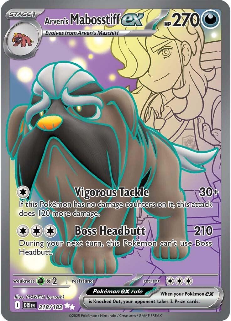 Arven's Mabosstiff ex (218/182) [Scarlet & Violet: Destined Rivals] | Chromatic Games