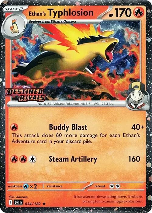 Ethan's Typhlosion (034/182) (Destined Rivals Stamp) [Scarlet & Violet: Destined Rivals] | Chromatic Games