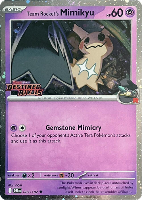 Team Rocket's Mimikyu (087/182) (Destined Rivals Stamp) [Scarlet & Violet: Destined Rivals] | Chromatic Games